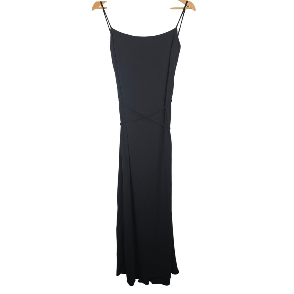 VTG BCBG MaxAzria Collection Black Maxi Dress Strappy Open Back Size 8 Y2K